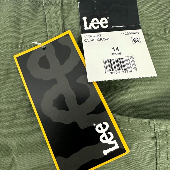 Lee Womens 4 Inch Shorts Olive Grove Size 14 Lightweight Casual Fit With Pockets - Picture 2 of 9